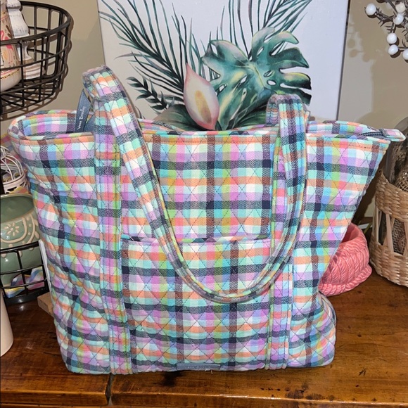 Vera Bradley Multicolor Plaid Tote - Picture 1 of 5